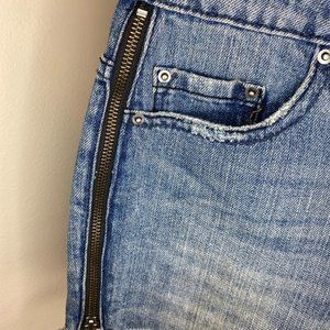 Denim zipper shorts